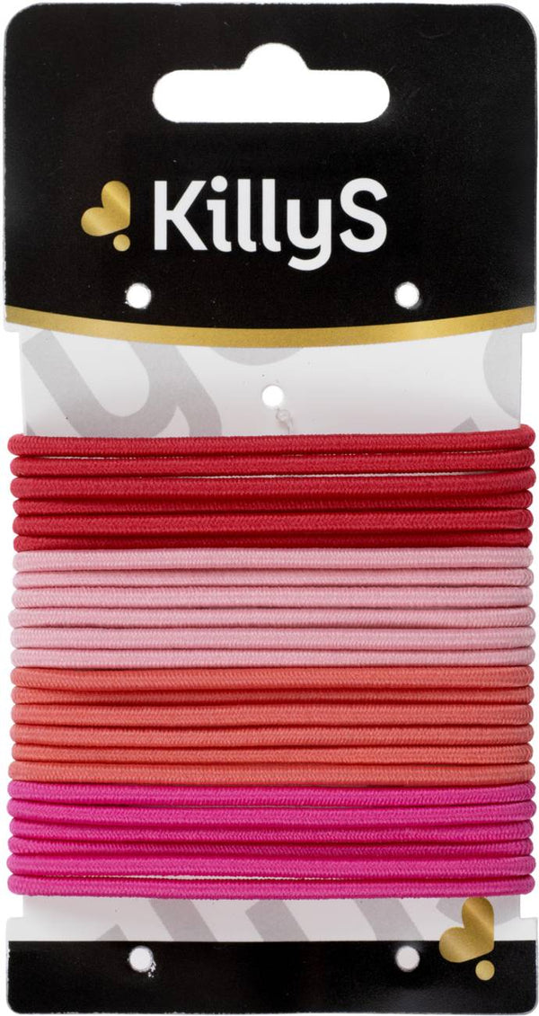 KillyS Thin Hair Elastics No-Metal Stretchy Hair Ties Mixed Colors, 24 Pieces