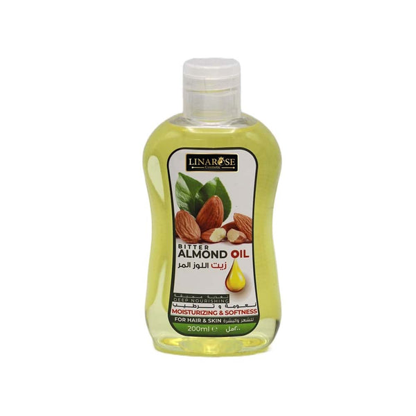 Lina Rose Bitter Almond Oil for Hair and Skin, Nourishing Moisturizer, 200 ml