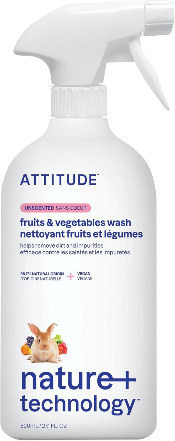 ATTITUDE Fruit & Vegetable Wash Unscented Plant- and Mineral-Based Formula