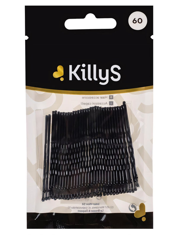 Killys Fringe Hair Pins Black, 60 Pieces