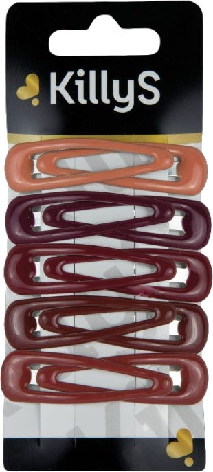 KillyS Hair Snap Clips Smooth Finish Shades of Red 10 Pieces