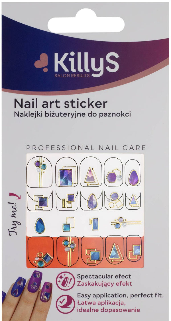 KillyS Rainbow Glow Jewelry Nail Stickers Water Transfer Decals, 1 Pc