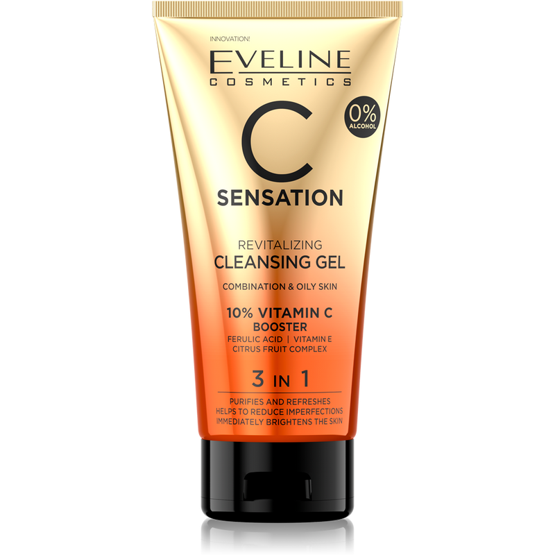 Eveline C Sensation 3-in-1 Cleansing Face Wash Gel with Vitamin C 150ml
