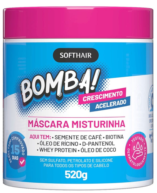 Softhair Hair Mask Mixer Bomb Burst Cream Coffee Biotin Coconut Oil 520 g