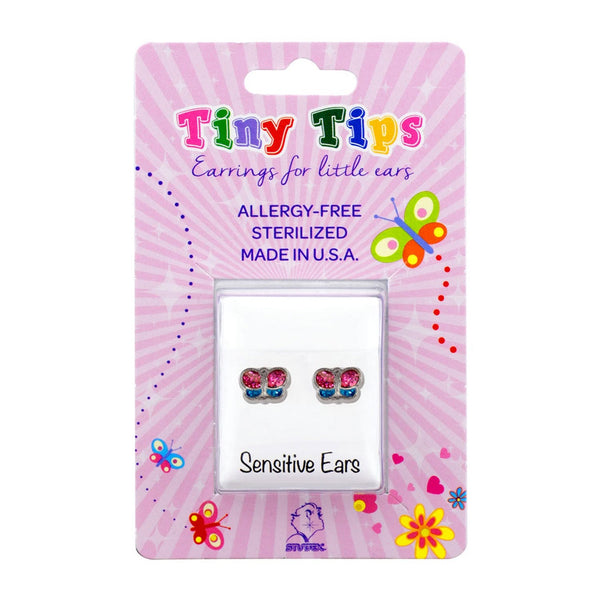 Studex Sterilized Stainless Steel Glitter Butterfly Earrings, Zircon, 24K Gold Plated, 1 Pc