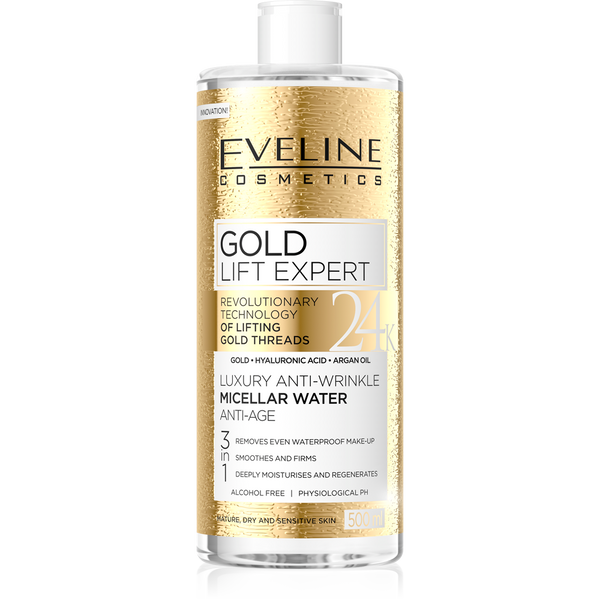 Eveline Gold Lift Expert Micellar Water with Gold Anti-Wrinkle Care 500ml