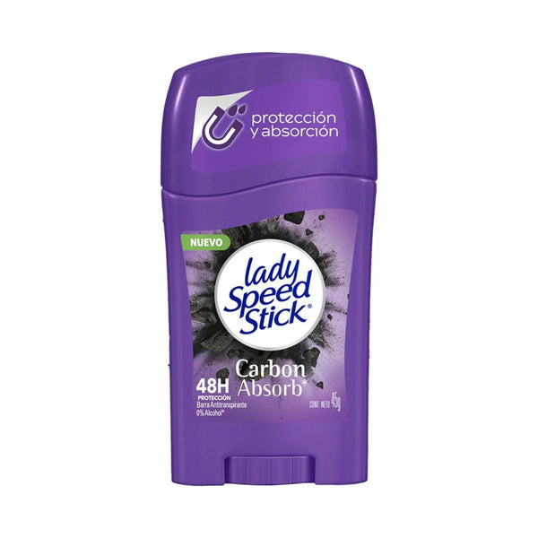 Lady Speed Stick Carbon Absorb Deodorant Powder, Alcohol-Free Formula