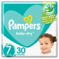 Pampers Baby-Dry Taped Diapers Size 7 Aloe Vera Lotion Jumbo Pack 30 Diapers