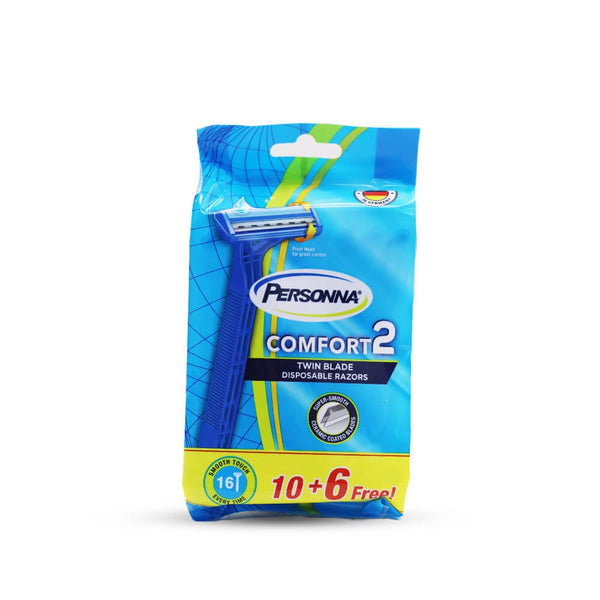 Personna Comfort 2 Men's Razor Blades Dual Blade Lubricating Strip 16 Pieces