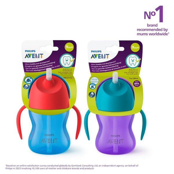 Philips Avent Bendy Straw Cup with Ergonomic Handles and Flip Top