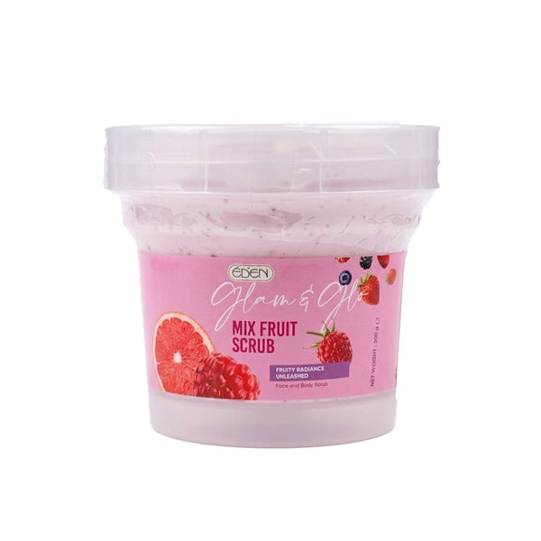 Eden Glam & Glow Mix Fruit Exfoliating Scrub for Face and Body, 200g