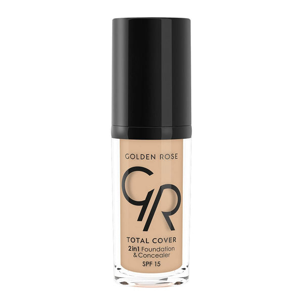 Golden Rose Total Cover 2-in-1 Foundation & Concealer Lightweight Natural Finish SPF 15