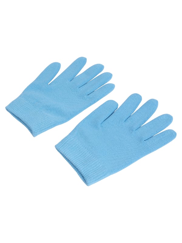 Spa System Moisturizing Gel Gloves, Blue, Washable and Reusable