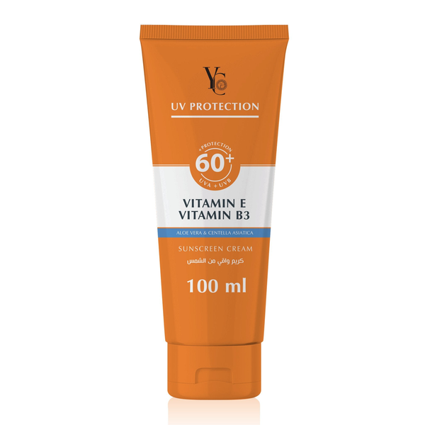 YC UV Protection Sunscreen Cream SPF 60+ Vitamin E Vitamin B3 Aloe Vera 100 ml