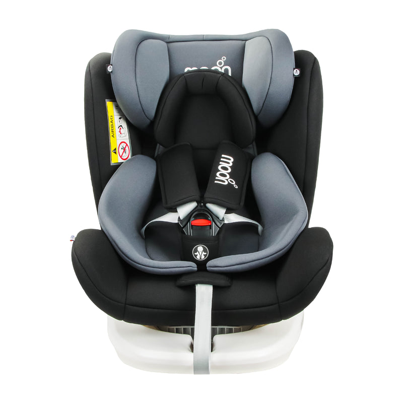 Moon Gyro Baby Car Seat, 360-Degree Rotating, Isofix, Black, Birth to 12 Years