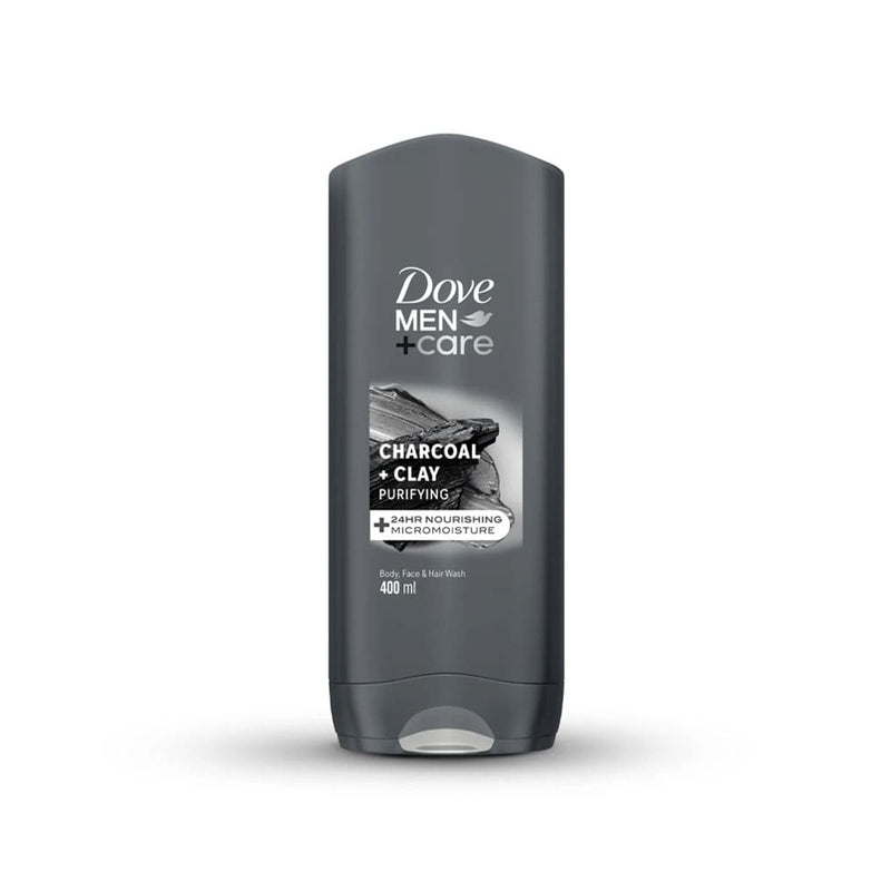 Dove Men+Care 3-in-1 Charcoal & Clay Wash Body Face Hair 400 ml