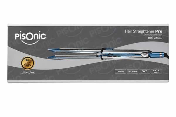 Pisonic Pro Ceramic Hair Straightener Titanium Technology Adjustable Heat