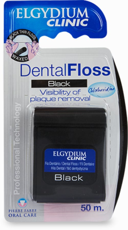 Elgydium Clinic Dental Floss Black Shred-Resistant Plaque-Cleaning Floss
