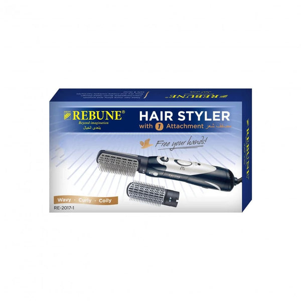 Rebune RE-2017-1 Hair Styler 1000W with Dryer Attachment, 220-240V