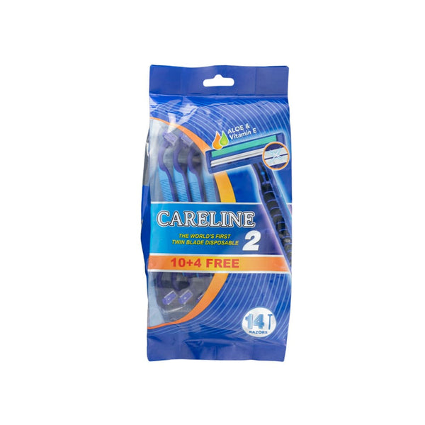 Careline 2-Blade Razors Aloe Vera Vitamin E 4 + 10 Pieces
