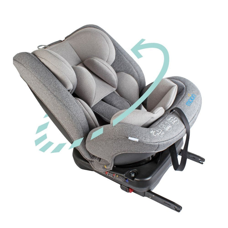 Moon Rover 360 Rotating Convertible Baby Car Seat ISOFIX Reclining Grey 0-12 Years