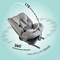 Moon Rover 360 Rotating Convertible Baby Car Seat ISOFIX Reclining Grey 0-12 Years
