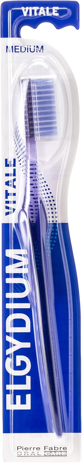 Elgydium Vitale Colour Medium Toothbrush Ergonomic Handle Nylon Bristles