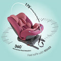 Moon Rover 360 Rotating Convertible Baby Car Seat, ISOFIX, Reclining, Pink