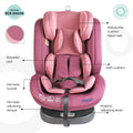 Moon Rover 360 Rotating Convertible Baby Car Seat, ISOFIX, Reclining, Pink