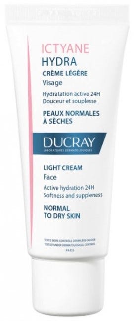 Ducray Ictyane Hydra Light Moisturizing Cream Acefylline Abyssinian Oil 40 ml