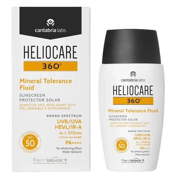 Heliocare 360 Mineral Tolerance Fluid SPF50+ 100% Mineral Sunscreen Sensitive Skin 50ml