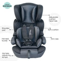 MOON Tolo Group 1-2-3 Convertible Car Seat, 5-Point Harness, Black, 9-36 kg