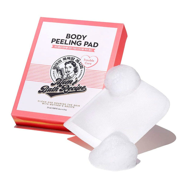 Mom's Bath Recipe Body Peeling Pads, Dual-Sided Exfoliating Loofahs, Hinoki Cypress, 8 Count