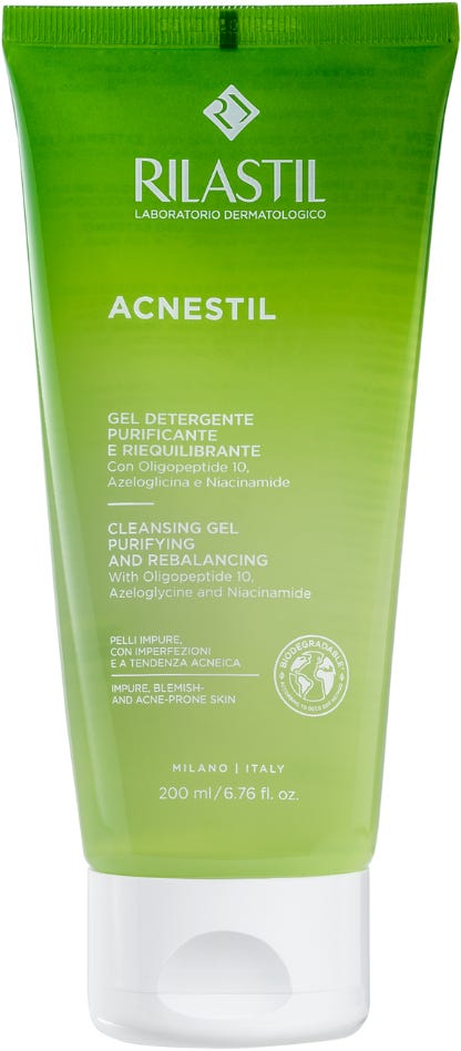Rilastil Acnestil Cleansing Gel Liquid Facial Cleanser Oily Skin 200 ml