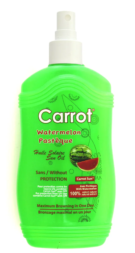 Carrot Sun Tanning Oil Watermelon Extract Bronze Finish