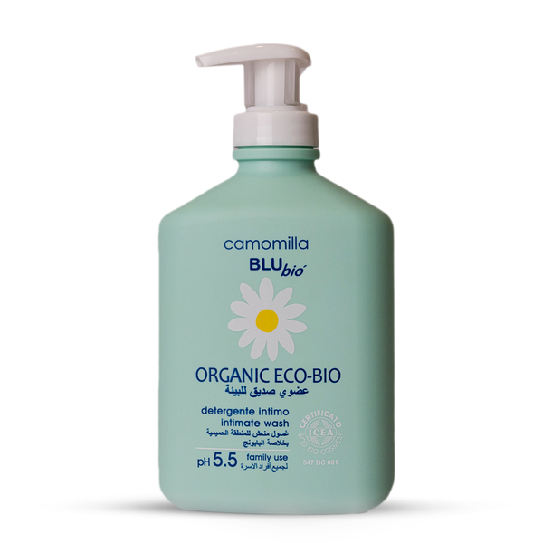 Camomilla Blu Organic Intimate Wash pH 5.5 Aloe Vera Chamomile Rice Extract 300 ml