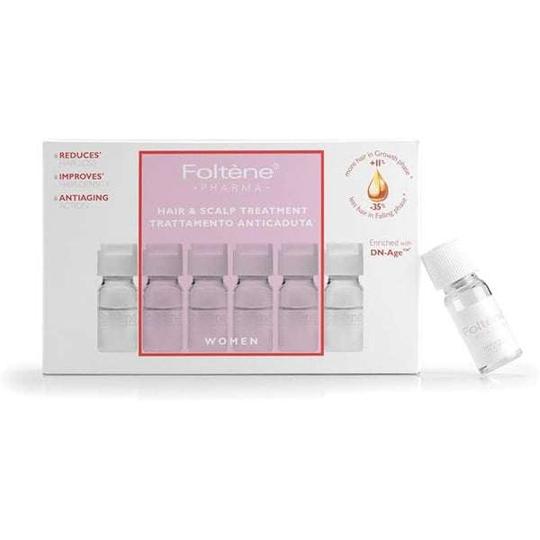 Foltene Hair Loss Treatment Ampoules for Women, Tricalgoxyl and Algae Mineral Complex