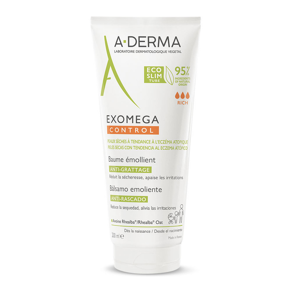 A-Derma Exomega Control Emollient Balm Cream Dry Skin Oat Extract 200 ml