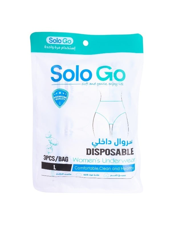 Solo Go Disposable Women's Underwear Single Use Large Size Pack of 3