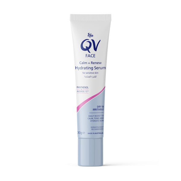 QV Face Calm + Renew Hydrating Serum, Fragrance-Free, Niacinamide, Panthenol, 30g