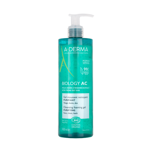 A-Derma Biology Cleansing Gel Purifying Face Cleanser Oat Extract 400 ml