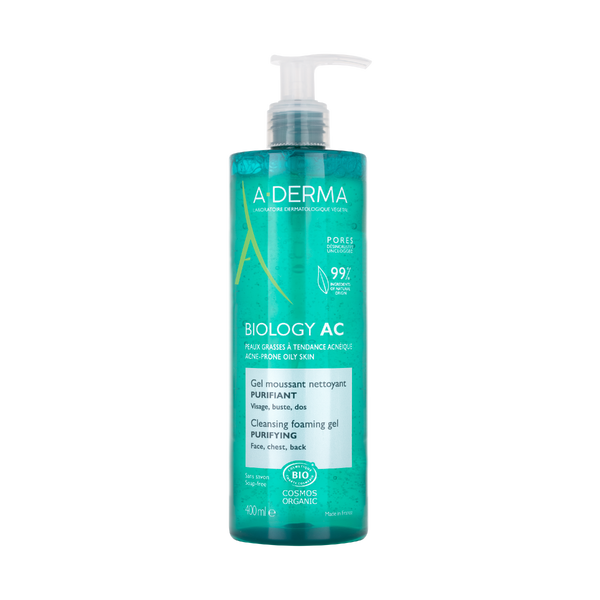 A-Derma Biology Cleansing Gel Purifying Face Cleanser Oat Extract 400 ml