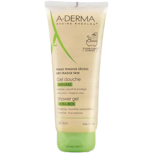 A-Derma Shower Gel Gentle Cleansing and Nourishing Body and Face Wash