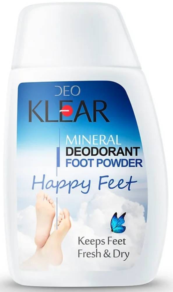 Deo Klear Mineral Deodorant Foot Powder Happy Feet Moisture Absorbing 50g