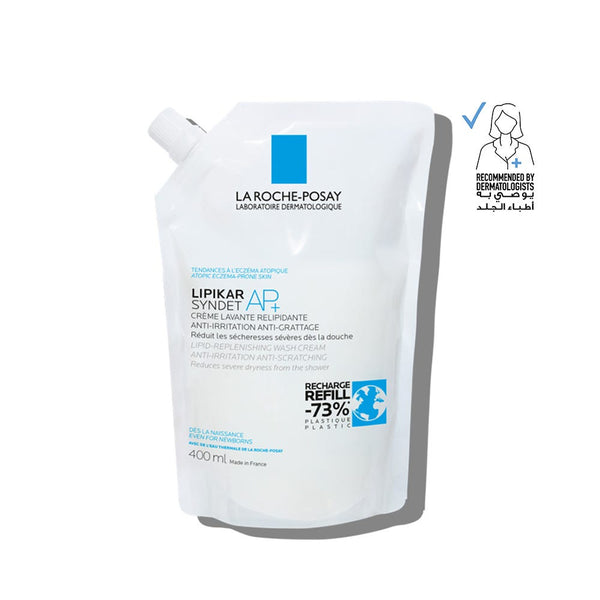 La Roche-Posay Lipikar Syndet AP+ Cream Wash Refill, Fragrance-Free, 400 ml