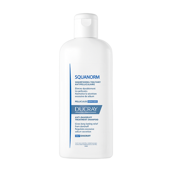 Ducray Squanorm Shampoo for Oily Dandruff, Sebum-Regulating Liquid, 200 ml
