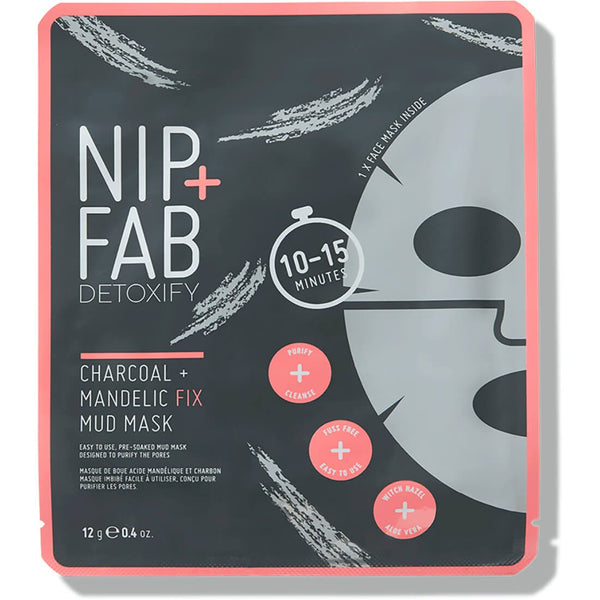 Nip+Fab Charcoal + Mandelic Fix Mud Sheet Face Mask with Kaolin Clay
