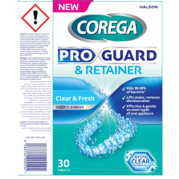 COREGA Pro Guard Denture Cleaning Tablets for Oral Appliances, 36 Tabs