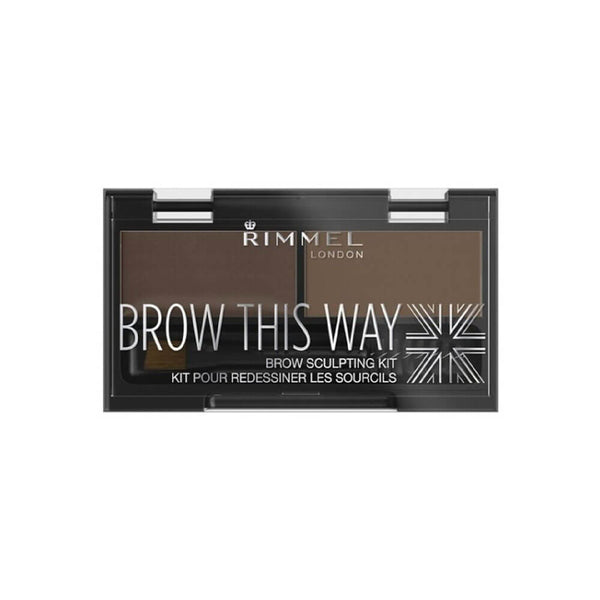 Rimmel London Brow This Way Brow Sculpting Kit Powder and Setting Wax 003 Dark Brown