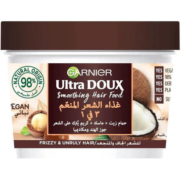 Garnier Ultra Doux Coconut 3-in-1 Hair Food Treatment Coconut & Macadamia 390 ml